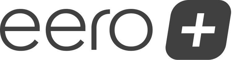 Il logo eero plus in colore grigio